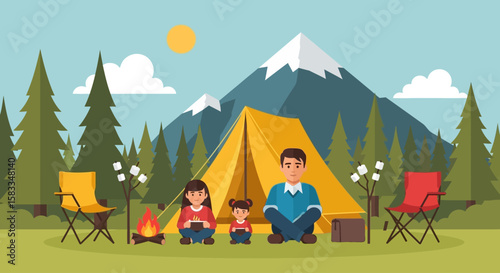 Colorado day camping escape family adventures in the mountain wilderness under the sun, create lasting memories. 