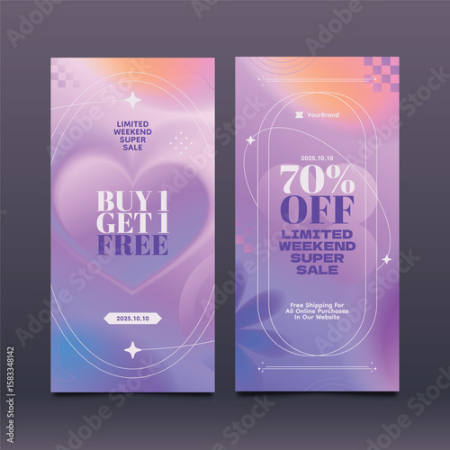 Modern Promotional Advertising with Gradient Colors Vertical Banners Collection