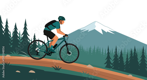 Colorado Day Adventure Mountain Biking on Scenic Trails, Cycling Through Nature's Beauty in the Rockies 