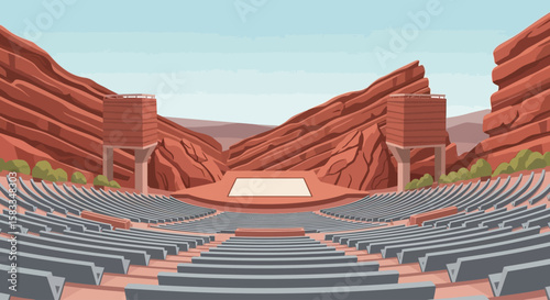 Red Rocks Amphitheater's Sunny Spectacle Experience Colorado's Open-Air Wonder on a Bright Day.