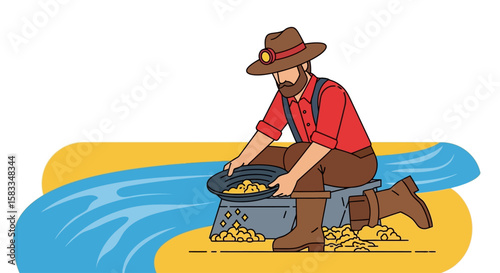 Colorado Prospector's Day A Miner's Colorful Journey in the Gold Rush Era with Nature's Wealth