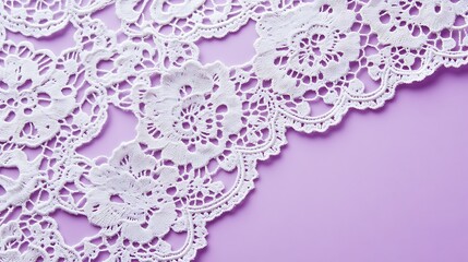 Delicate white lace on mauve