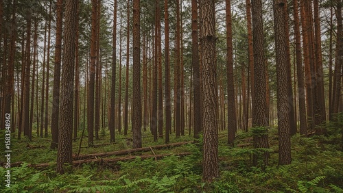 Old-growth woodland featuring towering Douglas Fir specimens