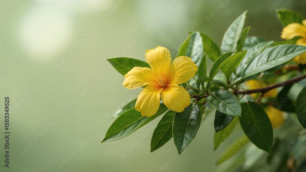 Fototapeta premium Ochna Integerrima tree flowers marking the lunar new year celebration