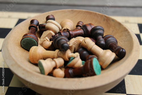 chess pieces on the table