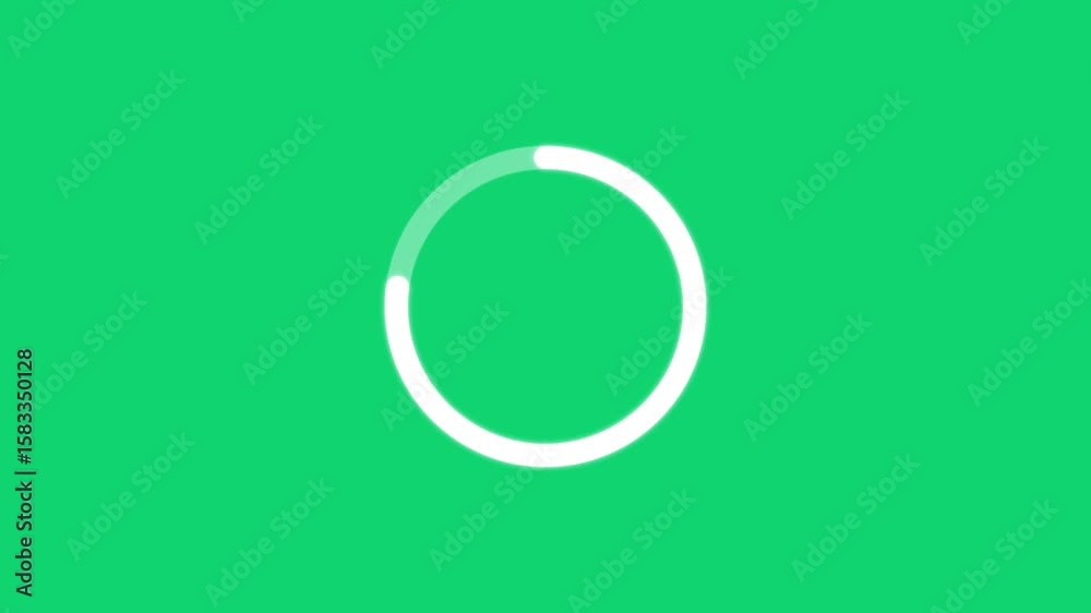 Blue loading circle on green background indicating progress or processing. Retry and try again concept shows progress, waiting icon animation.