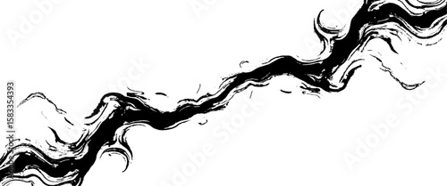 Vector white marble patterned wall texture with black veins 