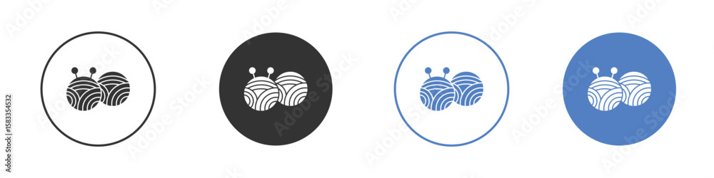 Fototapeta premium Wool ball icon. Simple illustration. black silhouette pack.