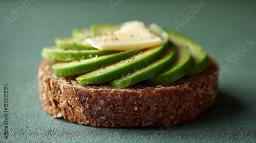 Sliced avocado sandwich