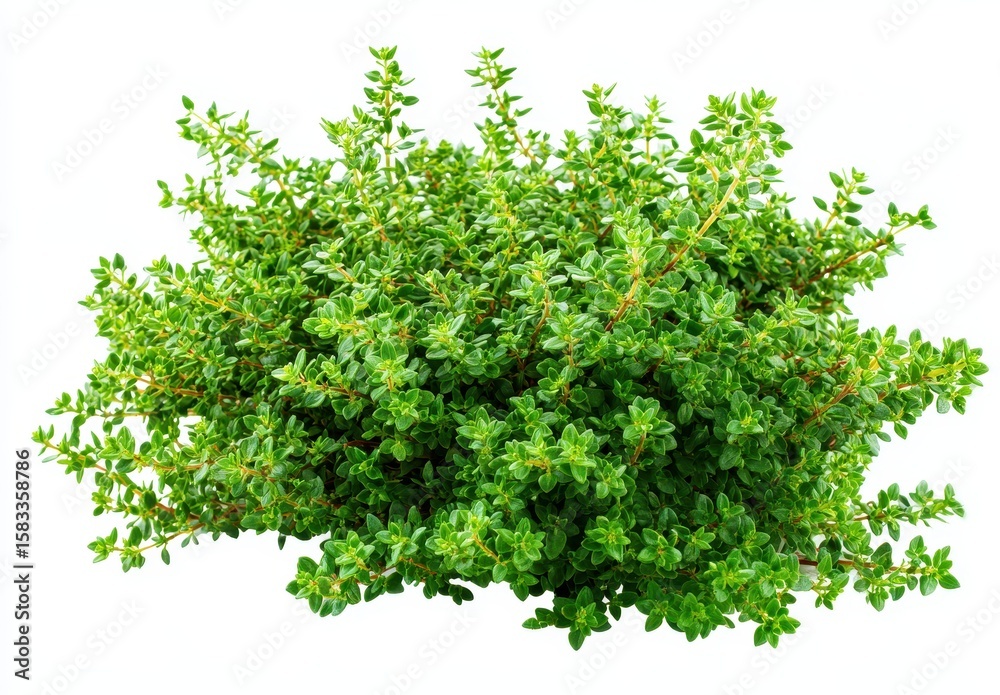 Obraz premium Lush, vibrant thyme bush, fresh green leaves