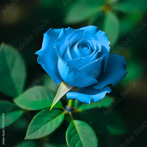 blue rose in the tree macro photo