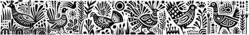 Hand-Drawn Sage Grouse Illustration, Grassland Bird Tribal Folk Art Style Vector for Prairie Wildlife Themes Design