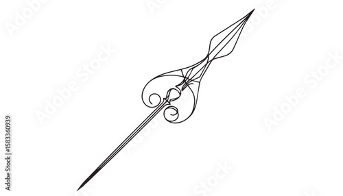 Continuous one single minimal line drawing lance