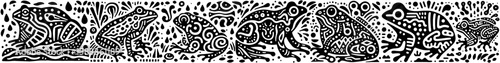 Hand-Drawn Common Toad Illustration, Amphibian Animal Tribal Folk Art Style Vector for Wetland Wildlife Themes Design