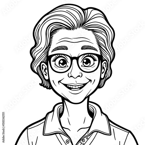 Senior individual smiling with glasses – Happy communication, video call
