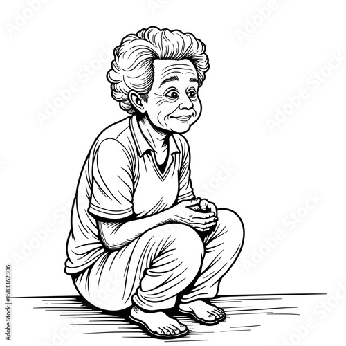 Senior person feeling lonely, elderly isolation representation