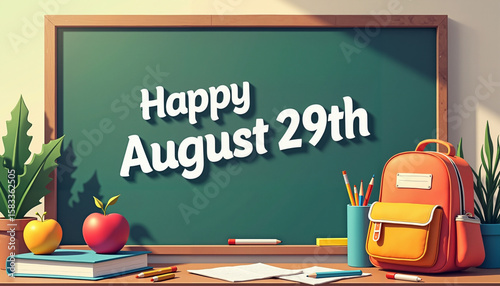 School supplies and backpack with 