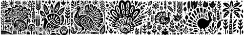 Hand‑Drawn Bronze Turkey Illustration, Tribal Farm Folk Art Pattern Vector for Livestock and Autumn Celebration Theme Designs