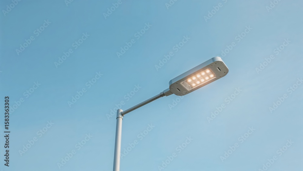 Dual solar panels supplying power to an outdoor street lamp Dual solar panels supplying power to an outdoor street lamp
