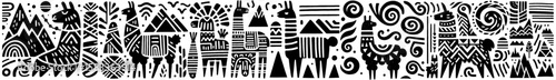 Hand‑Drawn Llama Illustration, Tribal Alpaca Folk Art Pattern Vector for Farm and South American Theme Designs