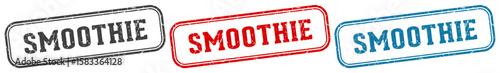 smoothie stamp. smoothie rectangular stamp set isolated on white background