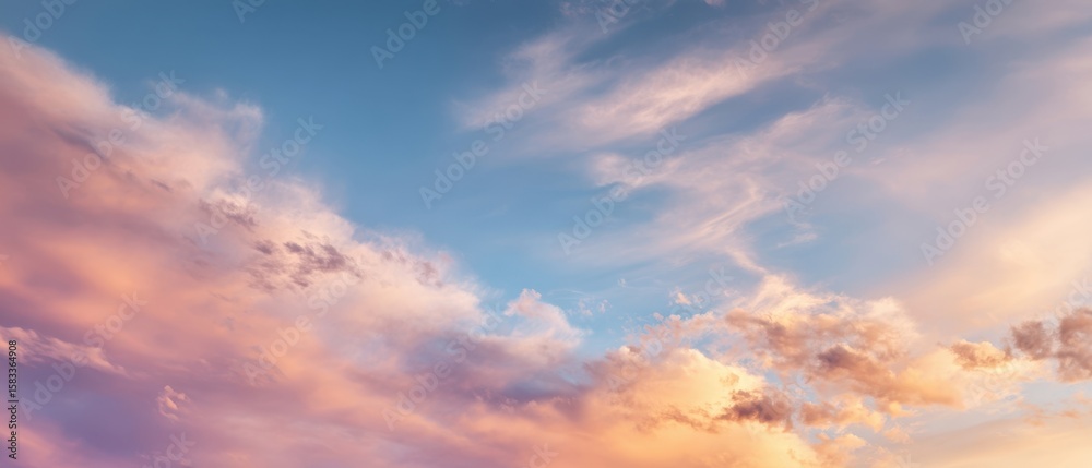 Fototapeta premium The breathtaking sky showcases vibrant colors during a tranquil sunset.
