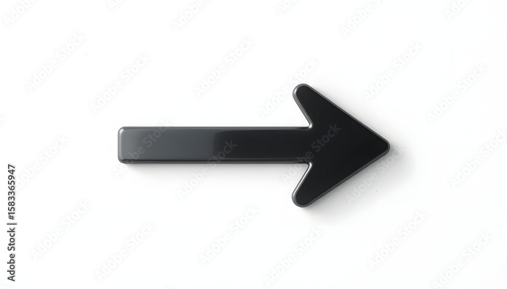 Flat black arrow icon on a white background. Simple and modern design, ideal for navigation symbols, infographics, and user interface elements. Flat black arrow icon on a white background. Simple and modern design, ideal for navigation symbols, infographics, and user interface elements.