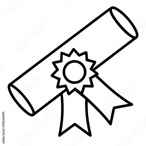 black and white diploma with ribbon clip art preview