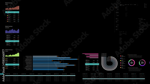 Dynamic data visuals for business info graphics, animated charts, and data-driven insights for a business meeting mock-up. Explore the world of trading, stock exchanges, and crypto