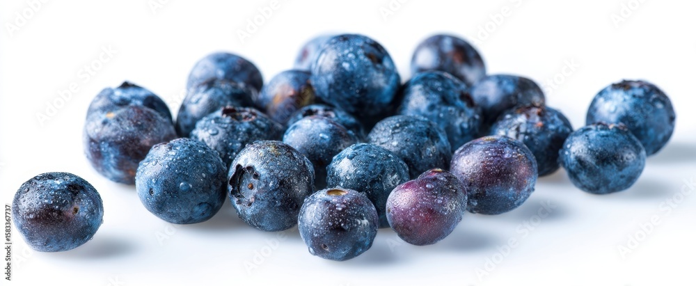 The fresh blueberries arranged on a white background for a healthy snack. The fresh blueberries arranged on a white background for a healthy snack.
