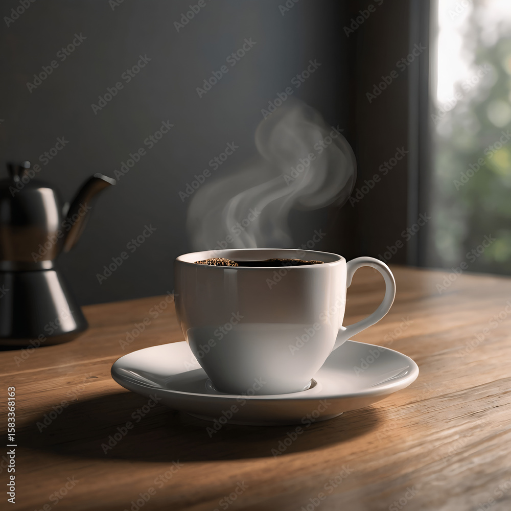 Obraz premium cup of coffee on a table