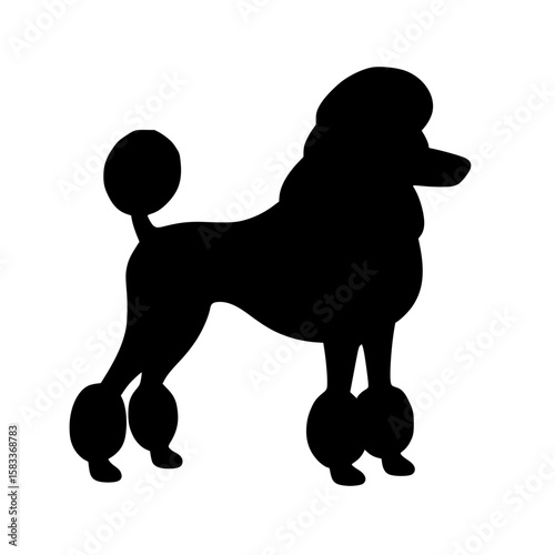 Poodle Dog Silhouette Vector Illustration