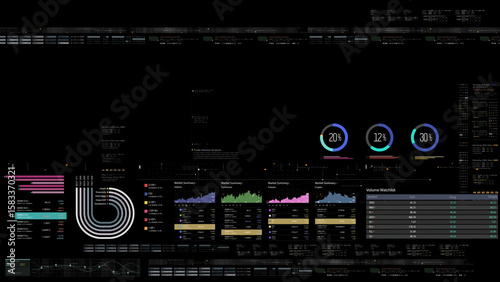 Dynamic data visuals for business info graphics, animated charts, and data-driven insights for a business meeting mock-up. Explore the world of trading, stock exchanges, and crypto