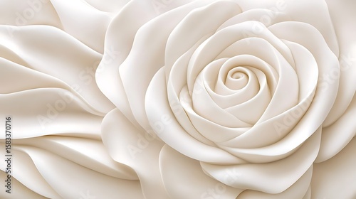 Detailed close-up of a sculpted white rose