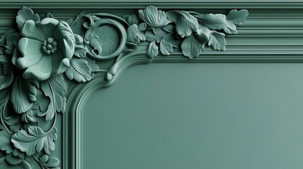 Ornate teal corner trim