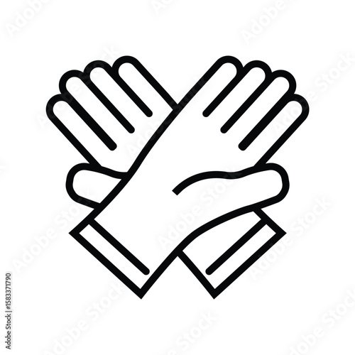 Protective gloves icon vector illustration for safety hand wear equipment industrial latex rubber healthcare cleanroom hospital workwear hygiene tool.