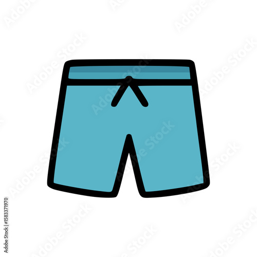 Athletic training shorts in light blue color, minimal style workout gear with waistband detail