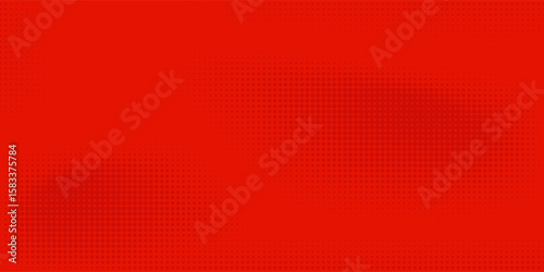 Modern red and crimson pop art background with halftone dots in comic style, vector illustration eps10