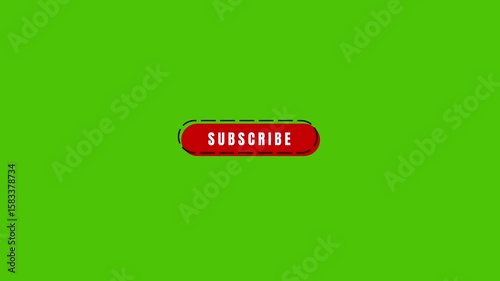 Subscribe Button Animation on Green Screen Background. Motion Graphics Clip.