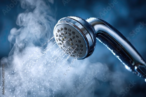 Hot shower head with steam