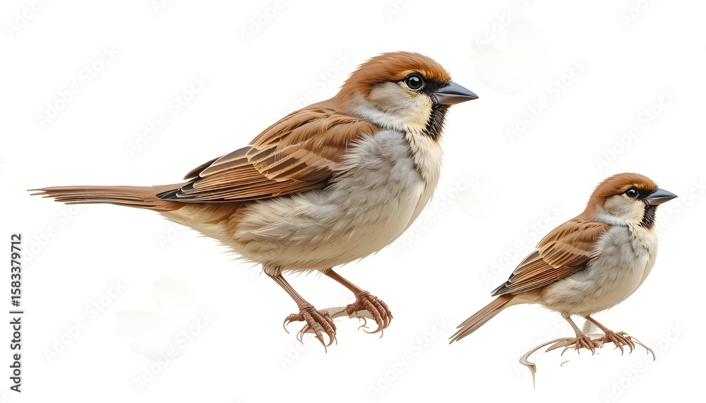 Fototapeta premium sparrow isolated on white background