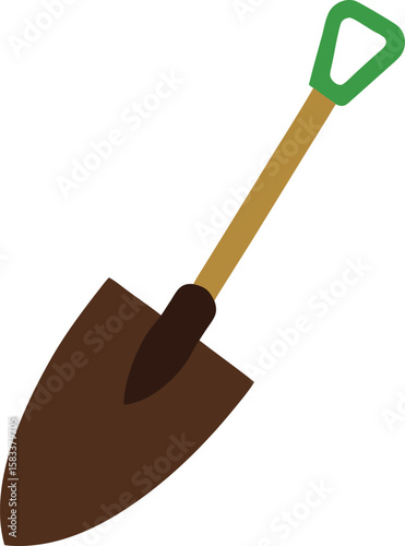 Vector illustration of a shovel and spade isolated on white background
