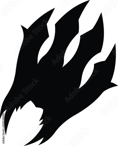 Black cat silhouette vector illustration with simple animal design and tribal style elements