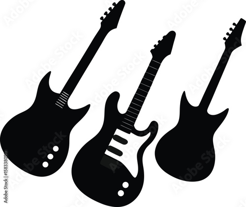 Electric guitar vector illustration, isolated on white, perfect for rock and roll music instrument designs