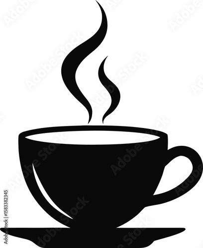 Hot coffee cup vector icon illustration