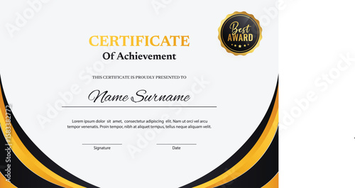 Vector modern employee of the month excellence certificate	