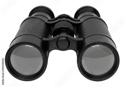 Foto Isolated Detailed Black Binoculars for Observation