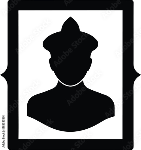 Black silhouette of an anonymous business person in a hat holding a book, a symbolic shadow of an unknown candidate