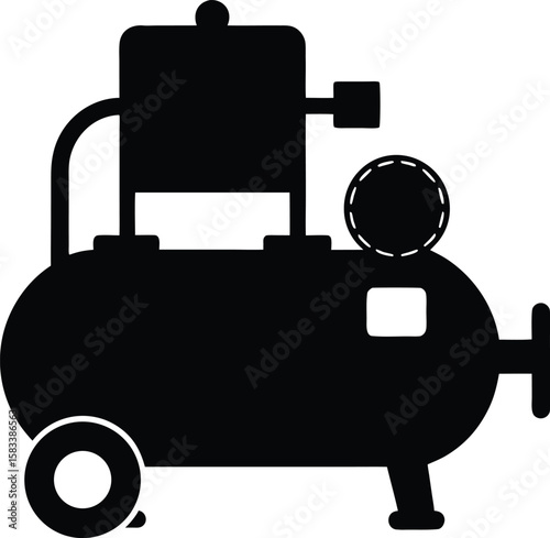 Three-dimensional business icon of a man with a briefcase and a printer symbol, representing office document printing service technology