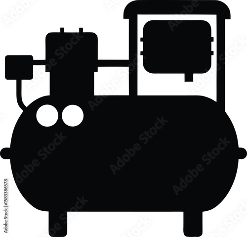 Black and white cartoon vector illustration of an old film projector technology icon